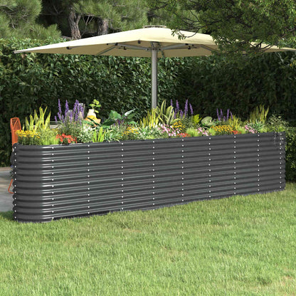 Jardinera Arriate Acero Galvanizado Antracita 332x40x68 Cm_1