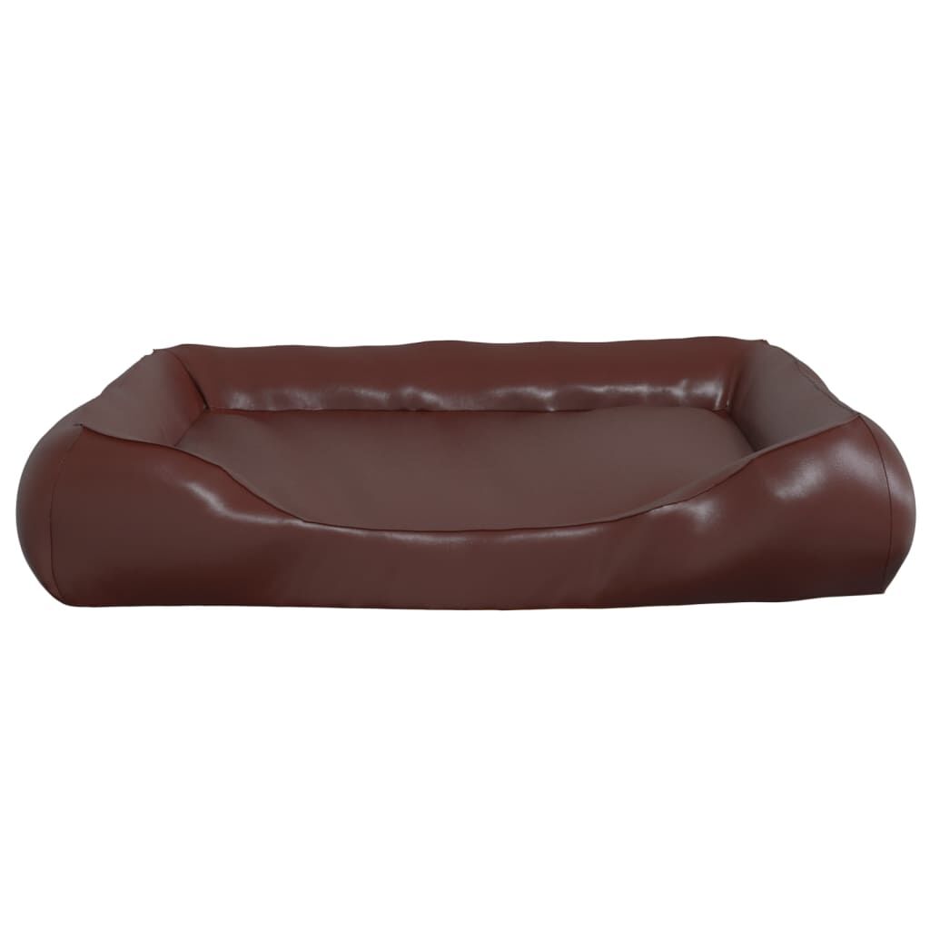 Vidaxl Cama Para Perros De Cuero Sintético Marrón 105x80x25 Cm_3