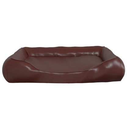 Vidaxl Cama Para Perros De Cuero Sintético Marrón 105x80x25 Cm_3