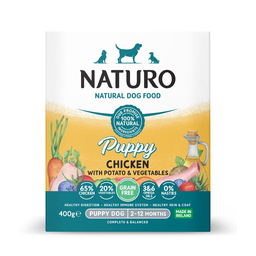 7 Latas De Comida Para Perro Naturo Puppy Grain Free De Pollo Y Patata 7x400g_0