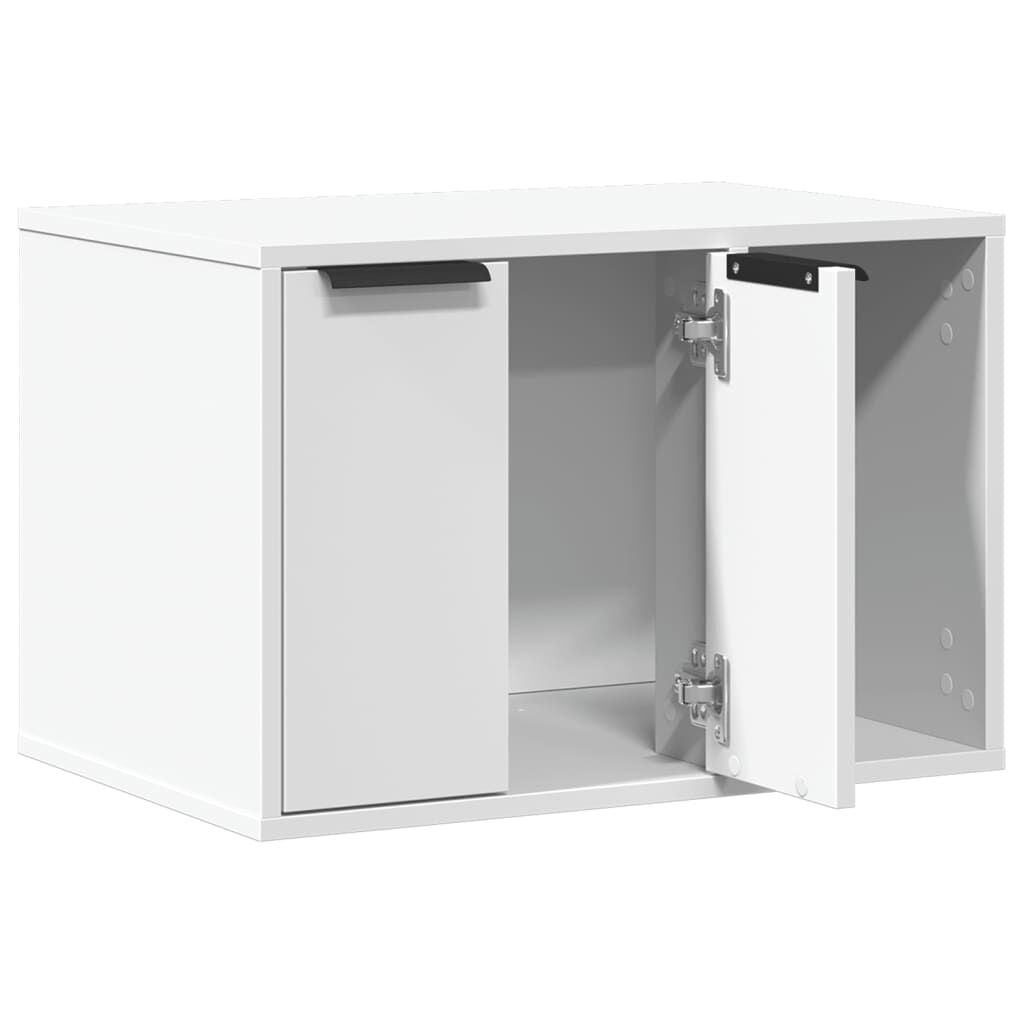 Vidaxl Mueble Arenero Para Gatos Madera Ingeniería Blanco 60x40x40 Cm_3