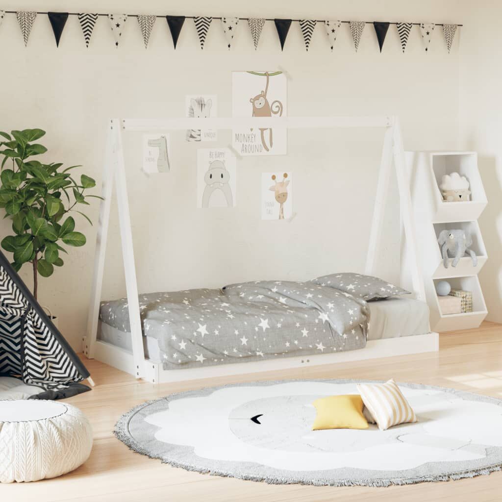 Vidaxl Estructura De Cama Para Niños Madera De Pino Blanco 80x160 Cm_1