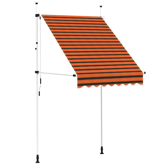 Toldo Manual Retráctil Naranja Y Marrón 150 Cm_0