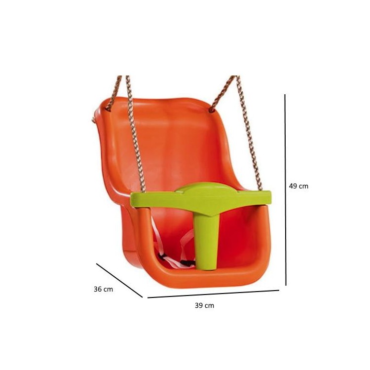 Asiento De Bebe Masgames Premium Naranja Y Verde.