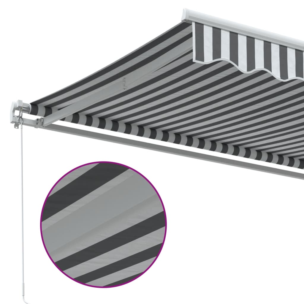 Toldo Retráctil Manual Gris Antracita Y Blanco 500x350 Cm_4
