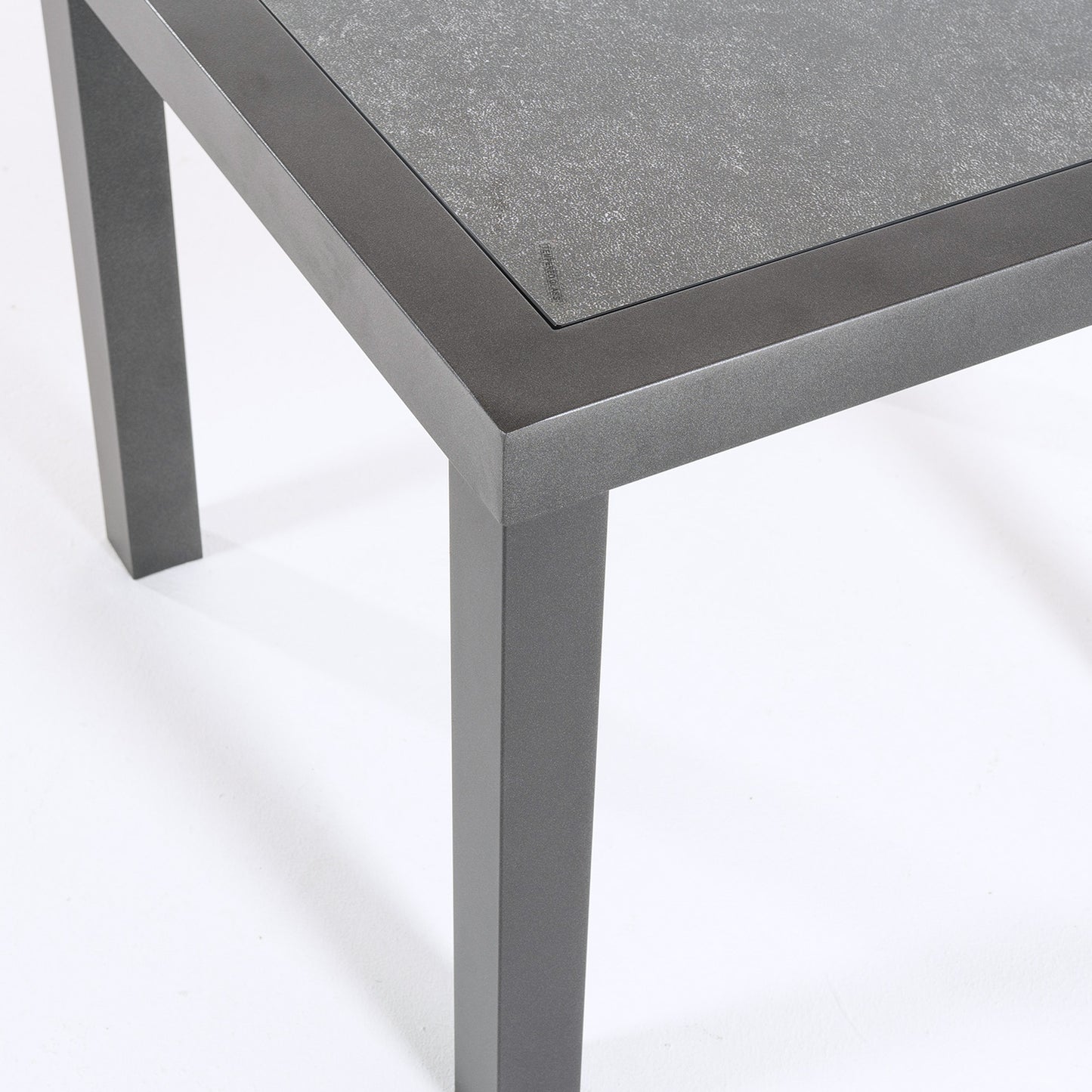 Mesa Auxiliar De Jardín, Tamaño: 50x50x45 Cm, Aluminio Reforzado Color Antracita, Tablero De Cristal Templado Estilo Cerámica_3