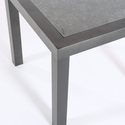 Mesa Auxiliar De Jardín, Tamaño: 50x50x45 Cm, Aluminio Reforzado Color Antracita, Tablero De Cristal Templado Estilo Cerámica_3