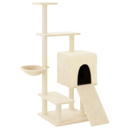 Vidaxl Rascador Para Gatos Con Postes De Sisal Color Crema 130,5 Cm_0