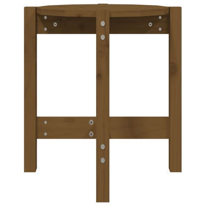 Mesa De Centro De Madera Maciza De Pino Marrón Miel Ø42,5x45 Cm_3