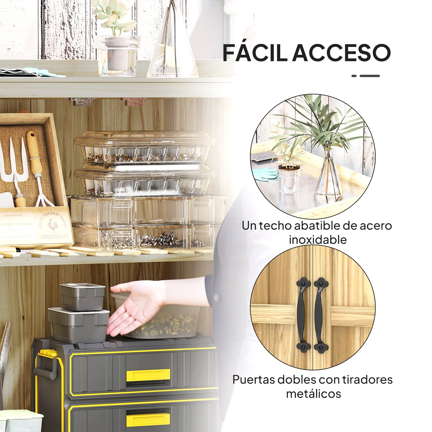 Outsunny Armario De Exterior De Madera_4