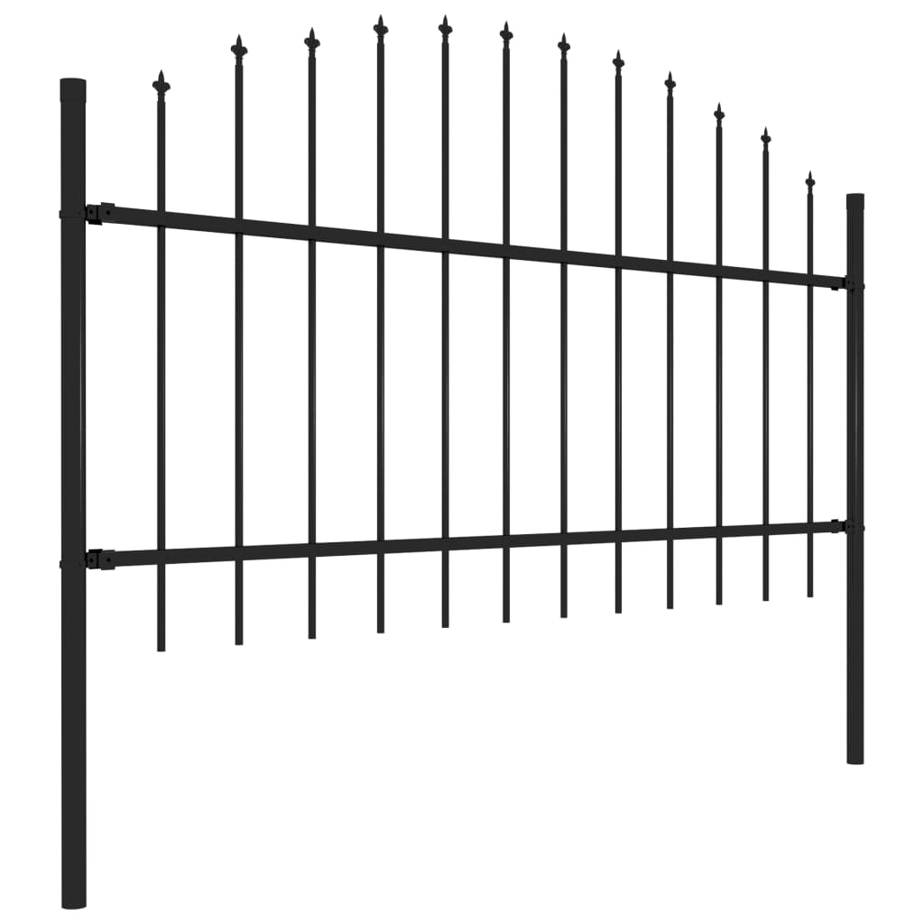 Valla De Jardín Con Puntas Acero Negro (1-1,25)x1,7 M / Vetonek_1