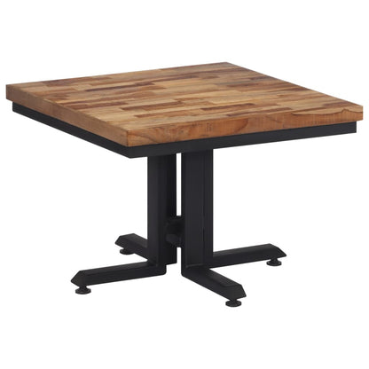 Mesa De Centro Teca Reciclada Maciza 55x55x40 Cm_1
