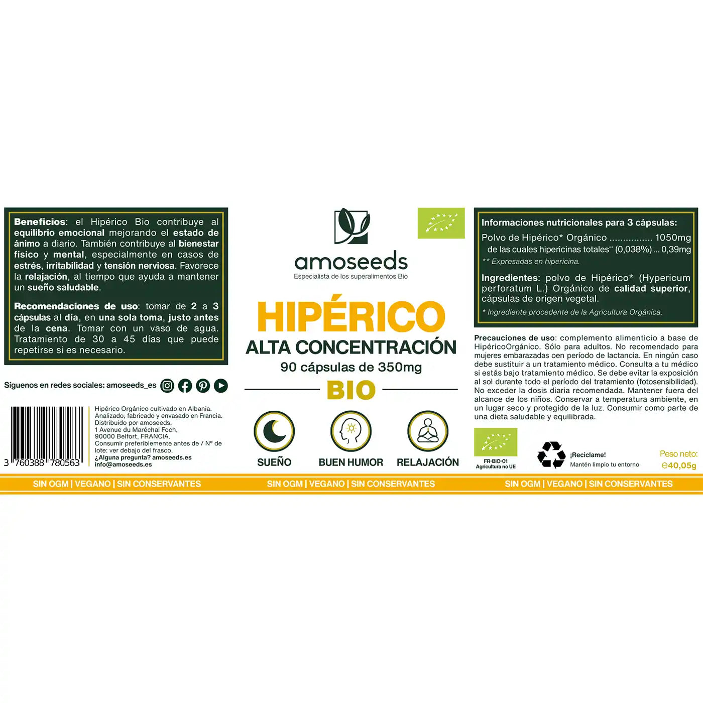 Hipérico Bio, Alta Concentración | 90 Cápsulas_4