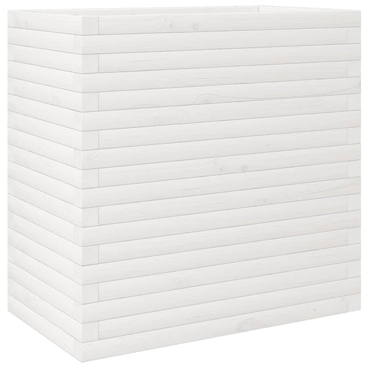 Jardinera Madera Maciza De Pino Blanco 70x40x68,5 Cm_0
