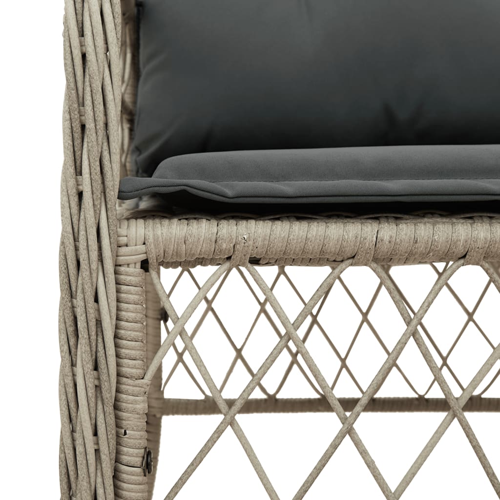 Set Comedor De Jardín 9 Pzas Cojines Ratán Sintético Gris Claro / Vetonek_1