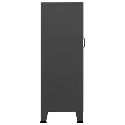 Baúl De Almacenaje Industrial Metal Antracita 70x40x115 Cm_3