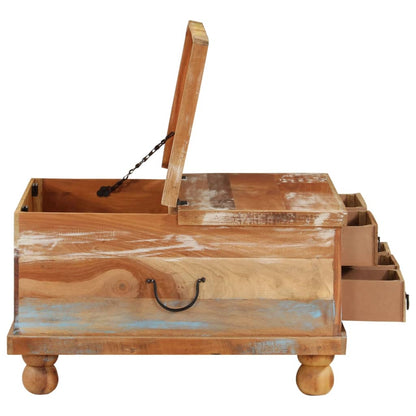 Mesa De Centro De Madera Maciza Reciclada 70x70x38 Cm_1