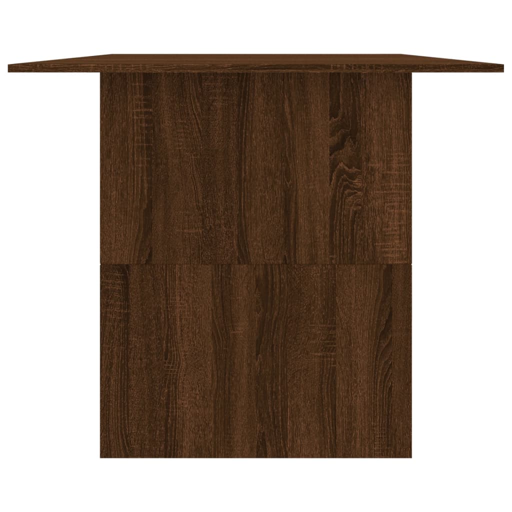 Mesa De Comedor Madera De Ingeniería Marrón Roble 180x90x76 Cm_3