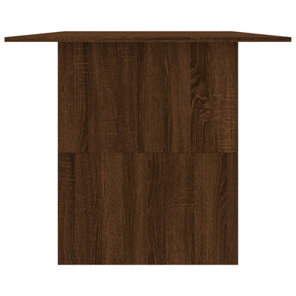 Mesa De Comedor Madera De Ingeniería Marrón Roble 180x90x76 Cm_3
