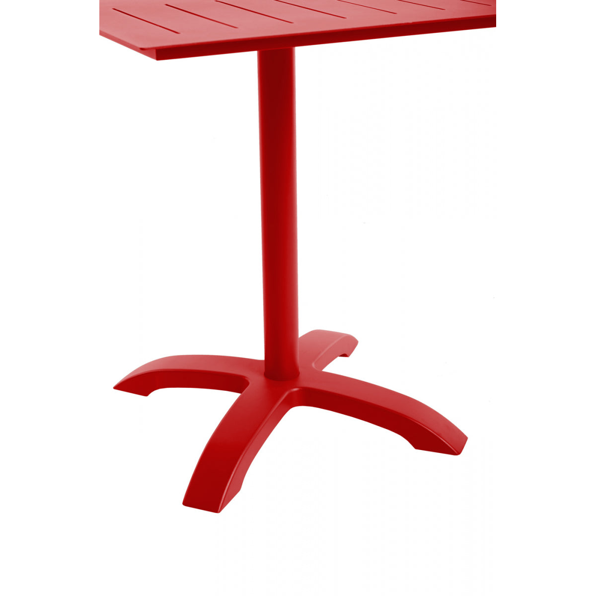 Mesa Jardín Cuadrada 2 Personas Bistro Inari Rojo Aluminio 70x70cm - Muebles De Jardín_1