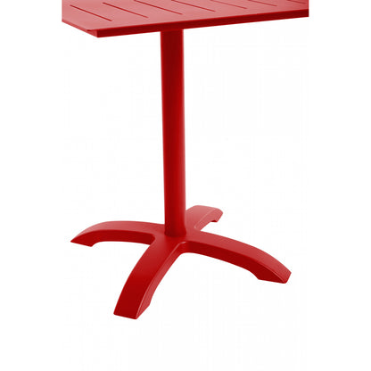 Mesa Jardín Cuadrada 2 Personas Bistro Inari Rojo Aluminio 70x70cm - Muebles De Jardín_1