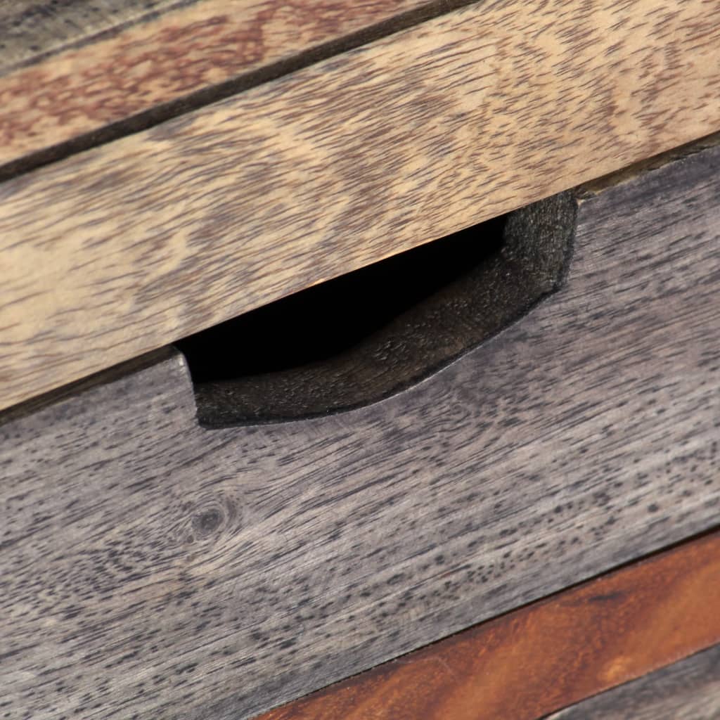 Mesa De Centro Madera Maciza De Sheesham Gris 100x50x30 Cm_4