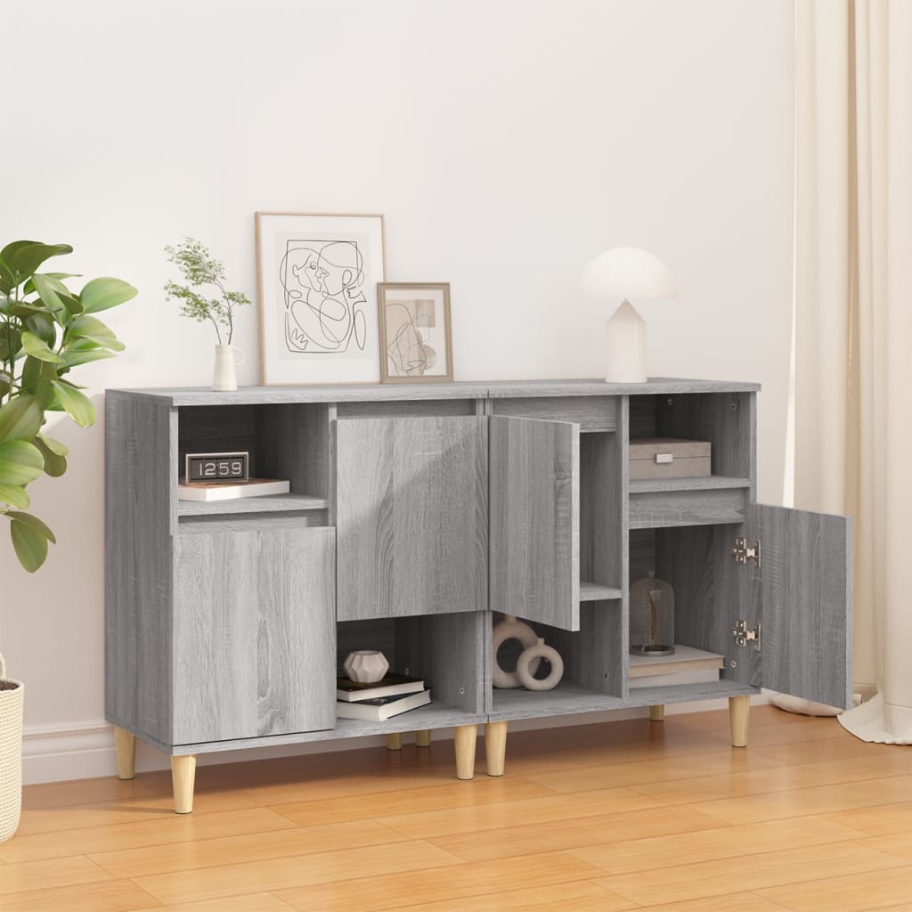 Aparadores 2 Uds Madera Contrachapada Gris Sonoma 60x35x70 Cm_2