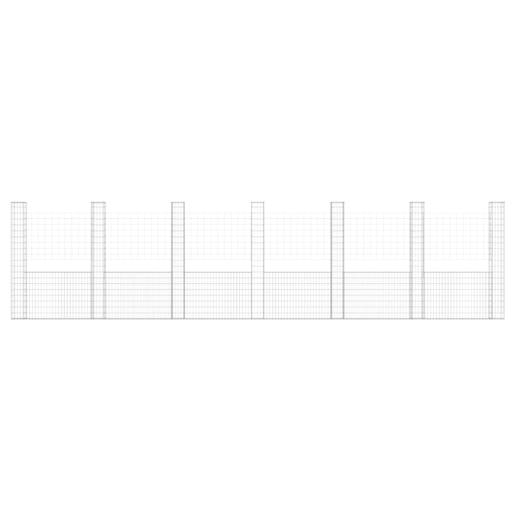 Cesta De Gaviones Forma De U 2 Postes De Hierro 740x20x200 Cm / Vetonek_0