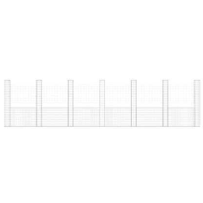 Cesta De Gaviones Forma De U 2 Postes De Hierro 740x20x200 Cm / Vetonek_0