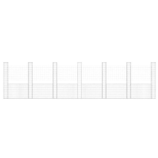 Cesta De Gaviones Forma De U 2 Postes De Hierro 740x20x200 Cm / Vetonek_0