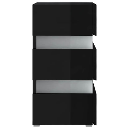 Mesita De Noche Led Madera Ingeniería Negro Brillo 45x35x67 Cm_4