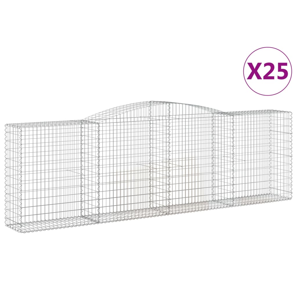 Cestas De Gaviones 25 Uds Forma De Arco Hierro 400x50x120/140cm_0