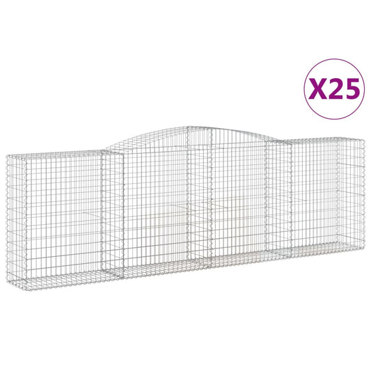 Cestas De Gaviones 25 Uds Forma De Arco Hierro 400x50x120/140cm_0