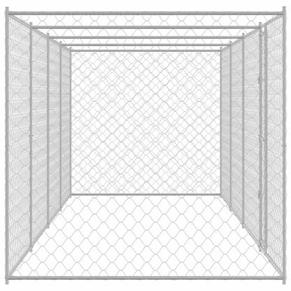 Jaula Para Perro Plateado 800 X 200 X 200 Cm Acero Galvanizado_4