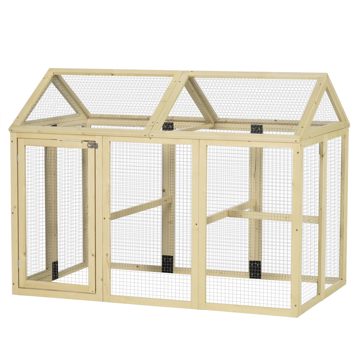 Pawhut Gallinero Para Exterior 140x88,5x106 Cm Para 1-3 Gallinas Madera Natural_0