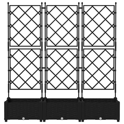 Vidaxl Maceta De Jardín Con Enrejado 3 Pcs Negro 120 X 40 X 125.5 Cm_4