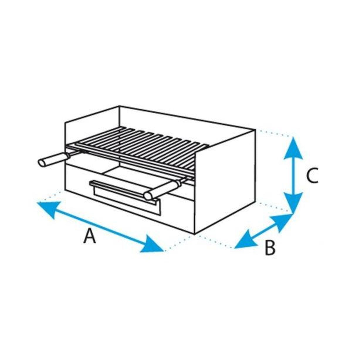 Cajón con parrilla Inox Imex el Zorro 50 x 40 x 32 cm