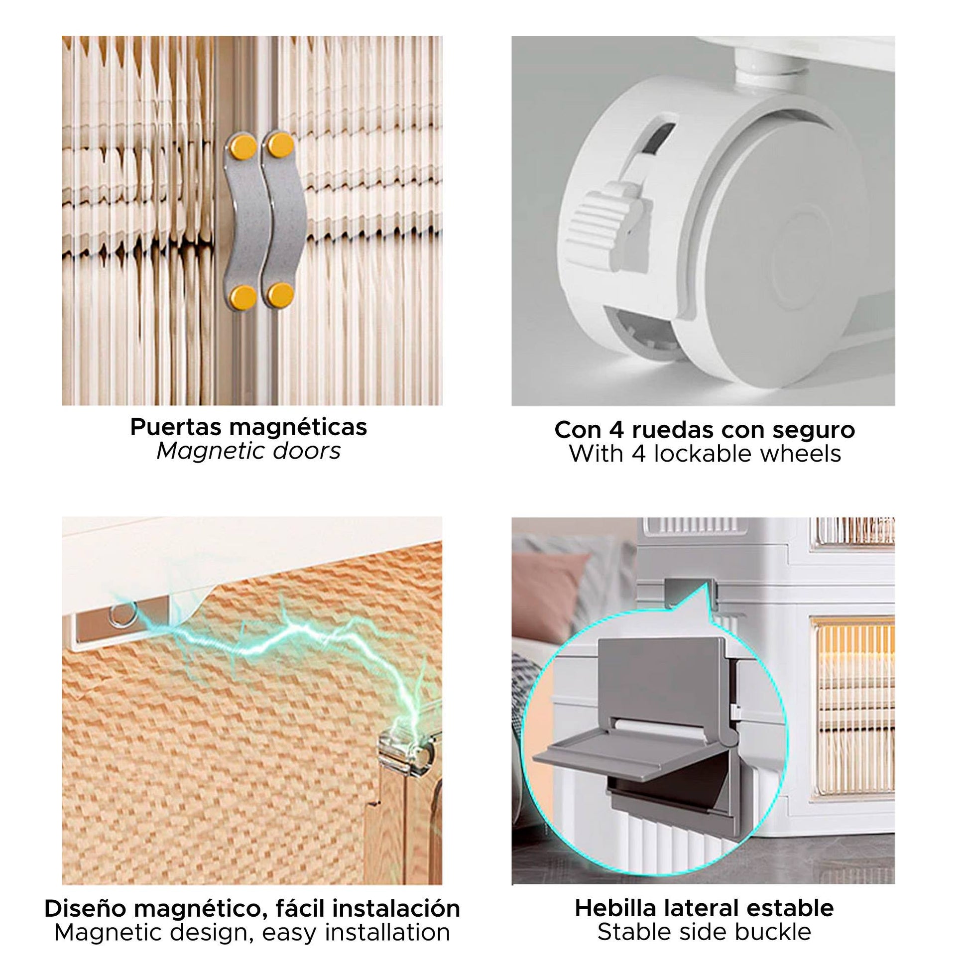 Joybos - Armario De Almacenamiento Doble Blanco