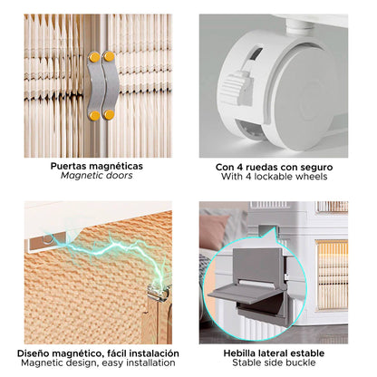 Joybos - Armario De Almacenamiento Doble Blanco