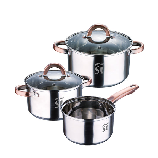 Bateria 5pc Acero Inoxidable Ø16ø18ø20, Aptas Para Inducción, Colección Onil_0