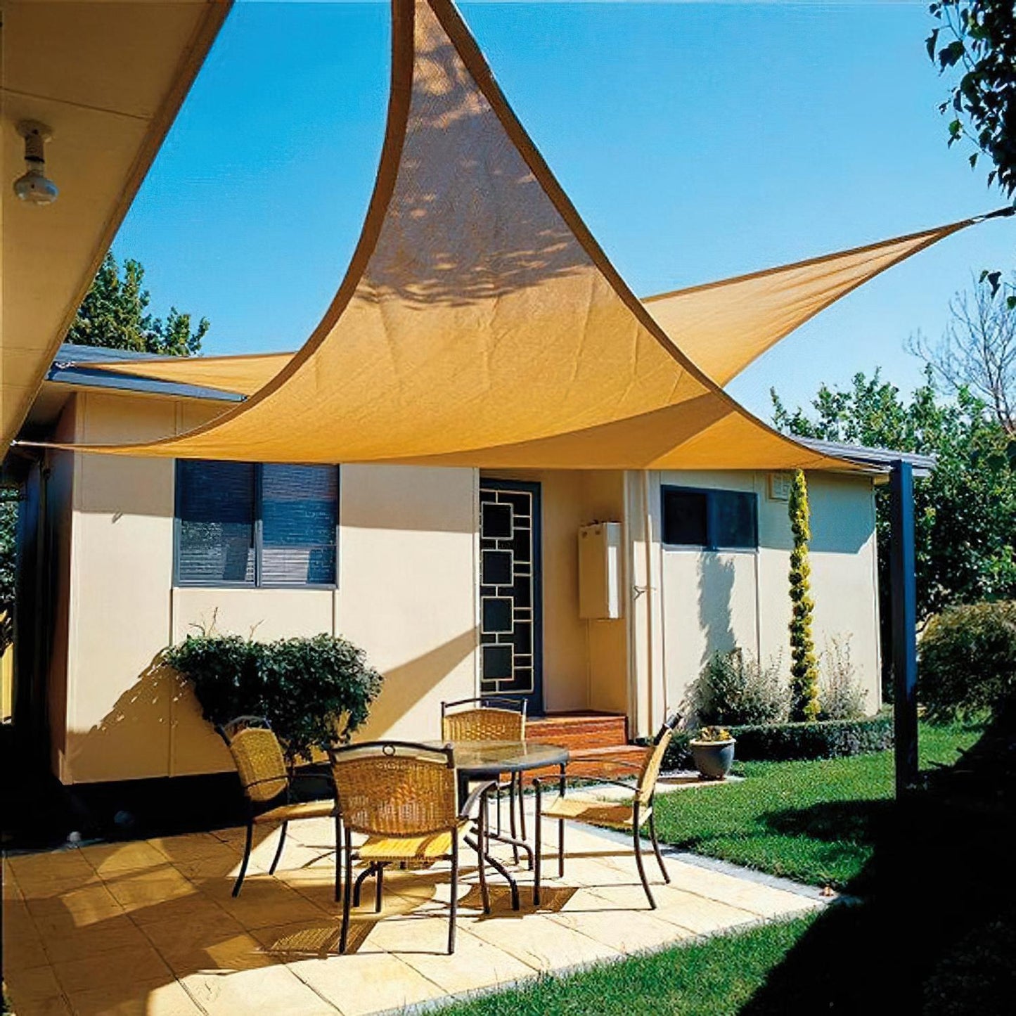 Toldo Vela Sombra Jardin Triangular 3,6x3,6x3,6 Metros Beige_2