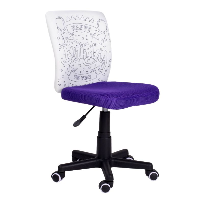 Silla De Estudio Infantil Píntame Malla, Morado, 38,5cm X 77a85 X 39,6_2
