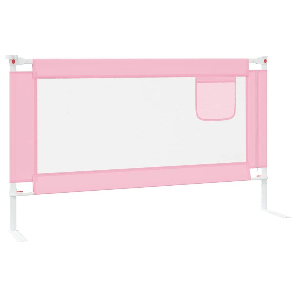 Vidaxl Barandilla De Seguridad Cama De Niño Rosa Tela 140x25 Cm_4