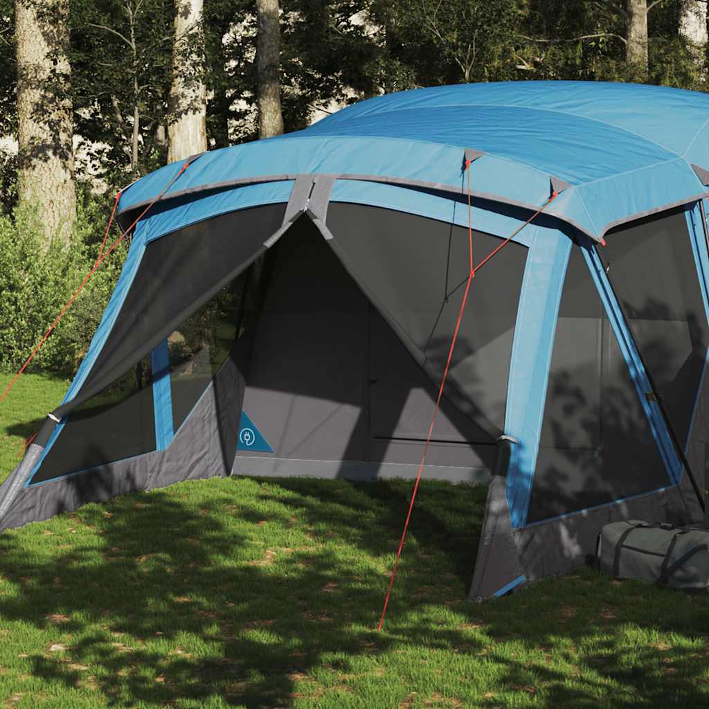 Tienda De Campaña Con Porche 4 Personas Impermeable Azul_1