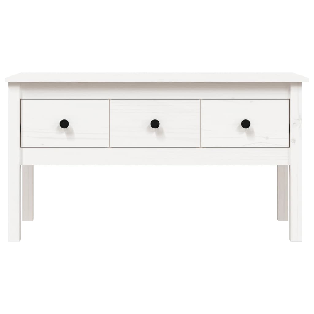 Mesa De Centro De Madera Maciza De Pino Blanco 102x49x55 Cm_4