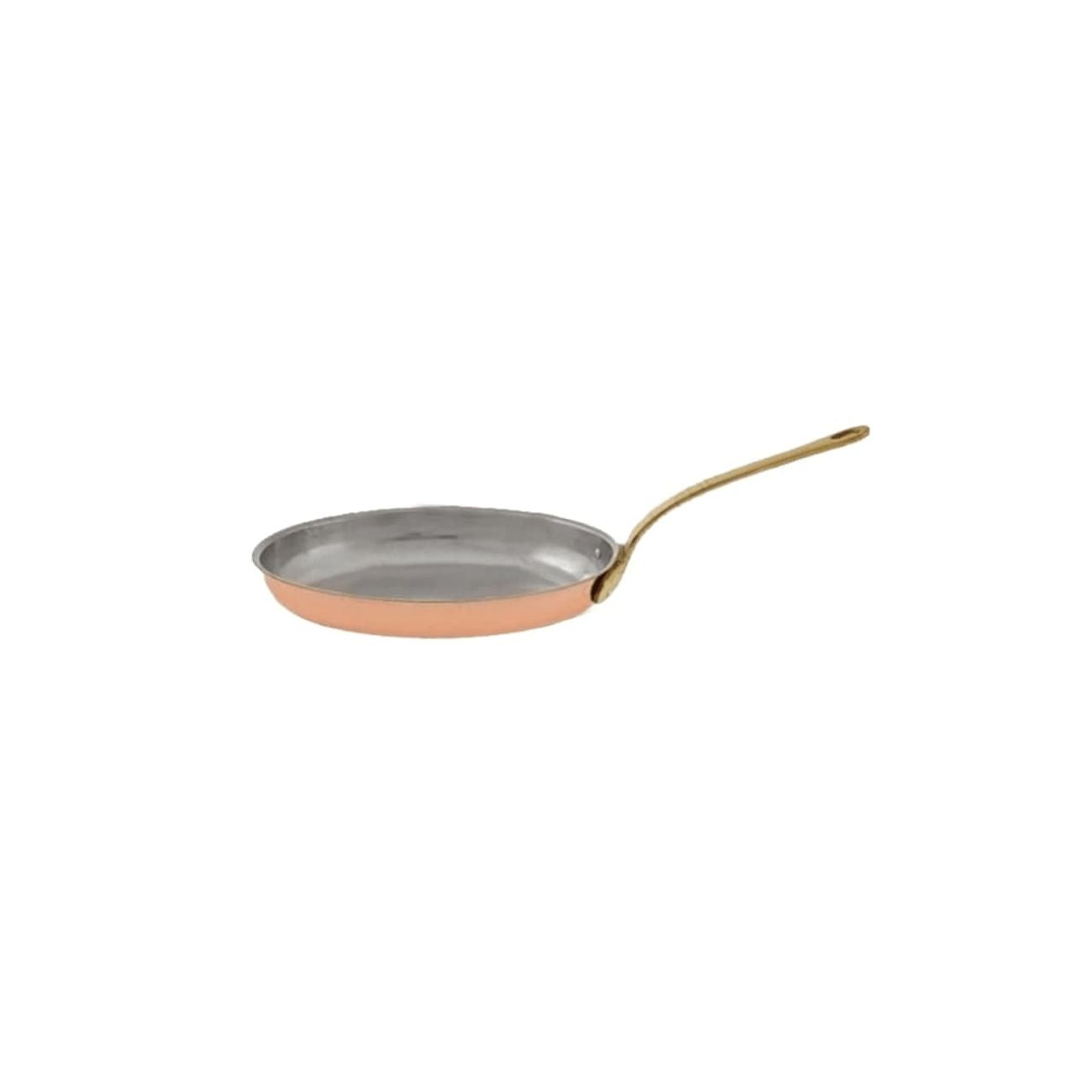 Sartén Ovalada De Cobre Y Latón Grande - Perfecta Para Freír En Cocina Profesional_0