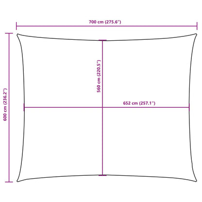 Vidaxl Toldo De Vela Rectangular Tela Oxford Color Crema 6x7 M_2