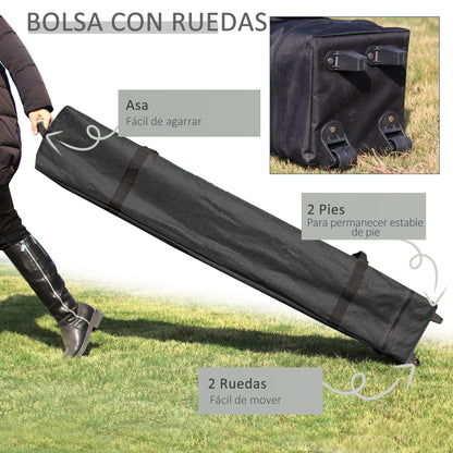 Outsunny Carpa Plegable 3x3 M Con Altura Ajustable Y 4 Paredes Extraíbles Blanco_5