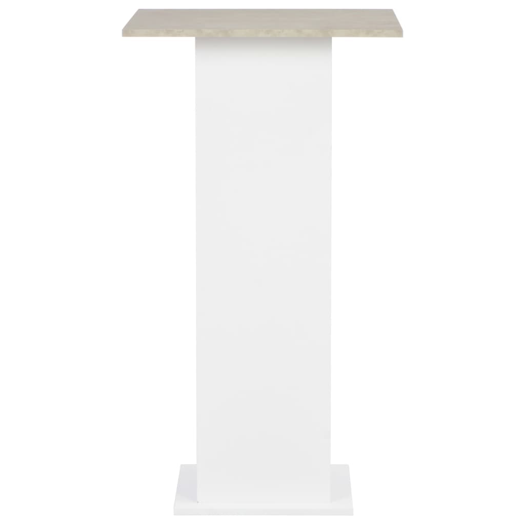 Mesa Alta De Bar Blanco Y Gris Hormigón 60x60x110 Cm_1