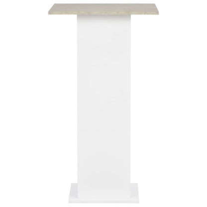 Mesa Alta De Bar Blanco Y Gris Hormigón 60x60x110 Cm_1